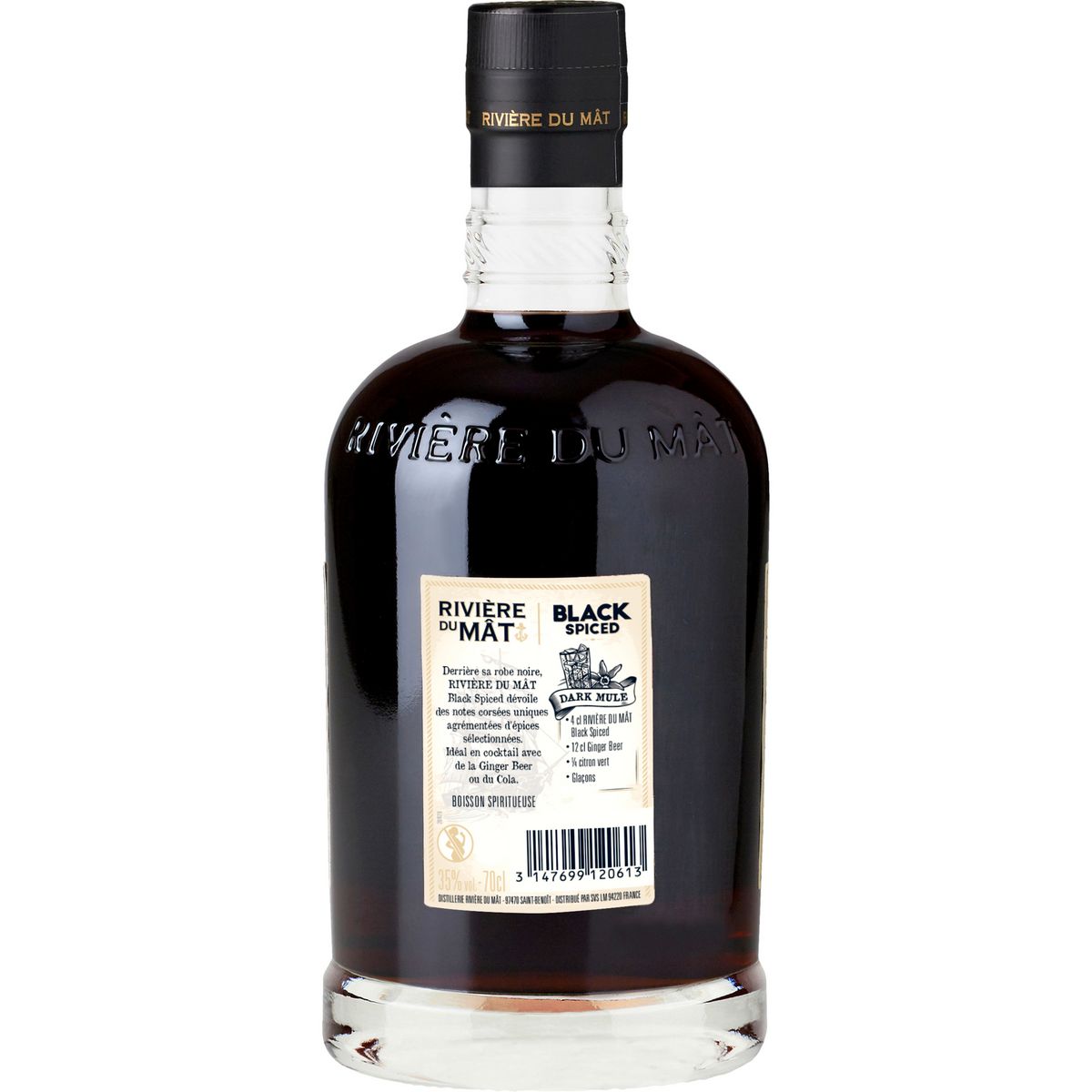 RIVIÈRE DU MAT Boisson à base de rhum Black spiced 35% 70cl