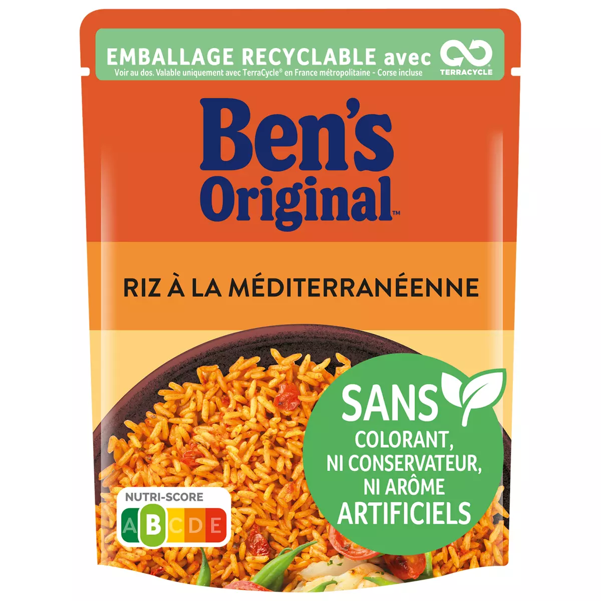 BEN'S ORIGINAL Riz à la méditerranéenne sachet recyclable prêt en 2 min 1  personne 250g pas cher 