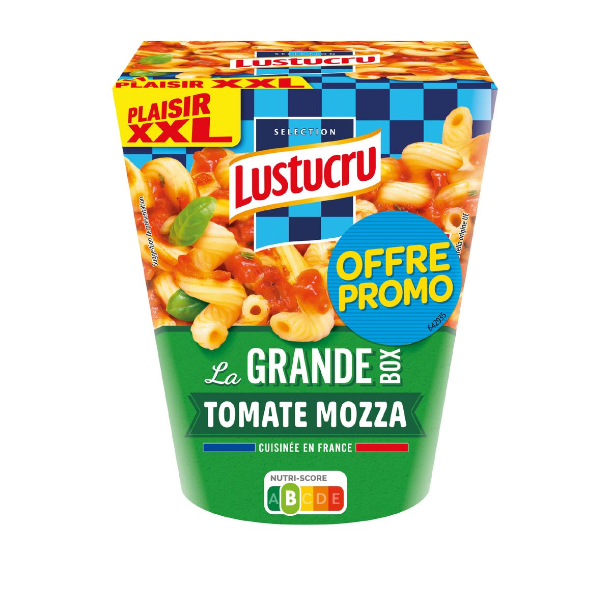 LUSTUCRU Box pâtes serpentini sauce tomate mozzarella 1 portion 360g