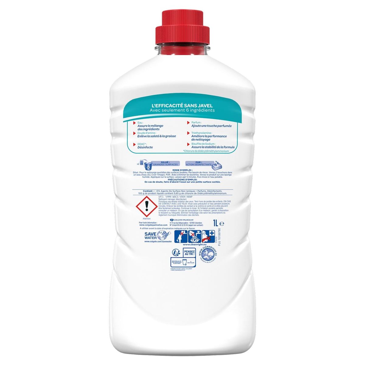 LA CROIX Nettoyant liquide désinfectant sans javel 1l