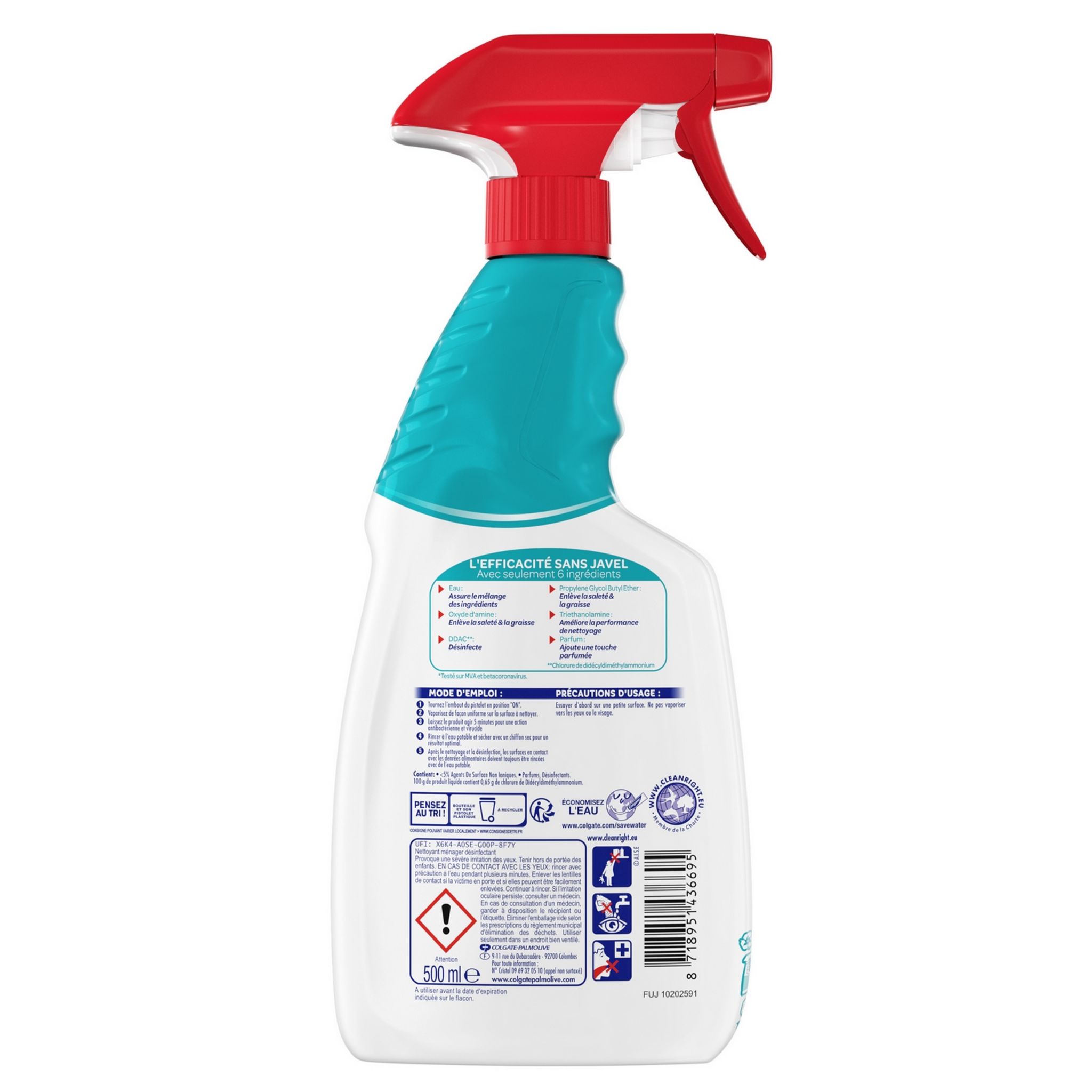 Voir la diapositive 2 : LA CROIX Spray désinfectant et nettoyant cuisine sans javel 500ml