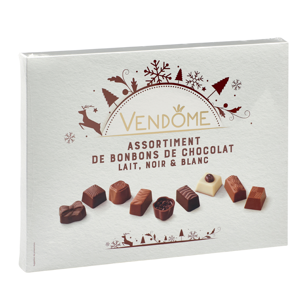 VENDOME Assortiment de bonbons de chocolat lait noir et blanc 341g