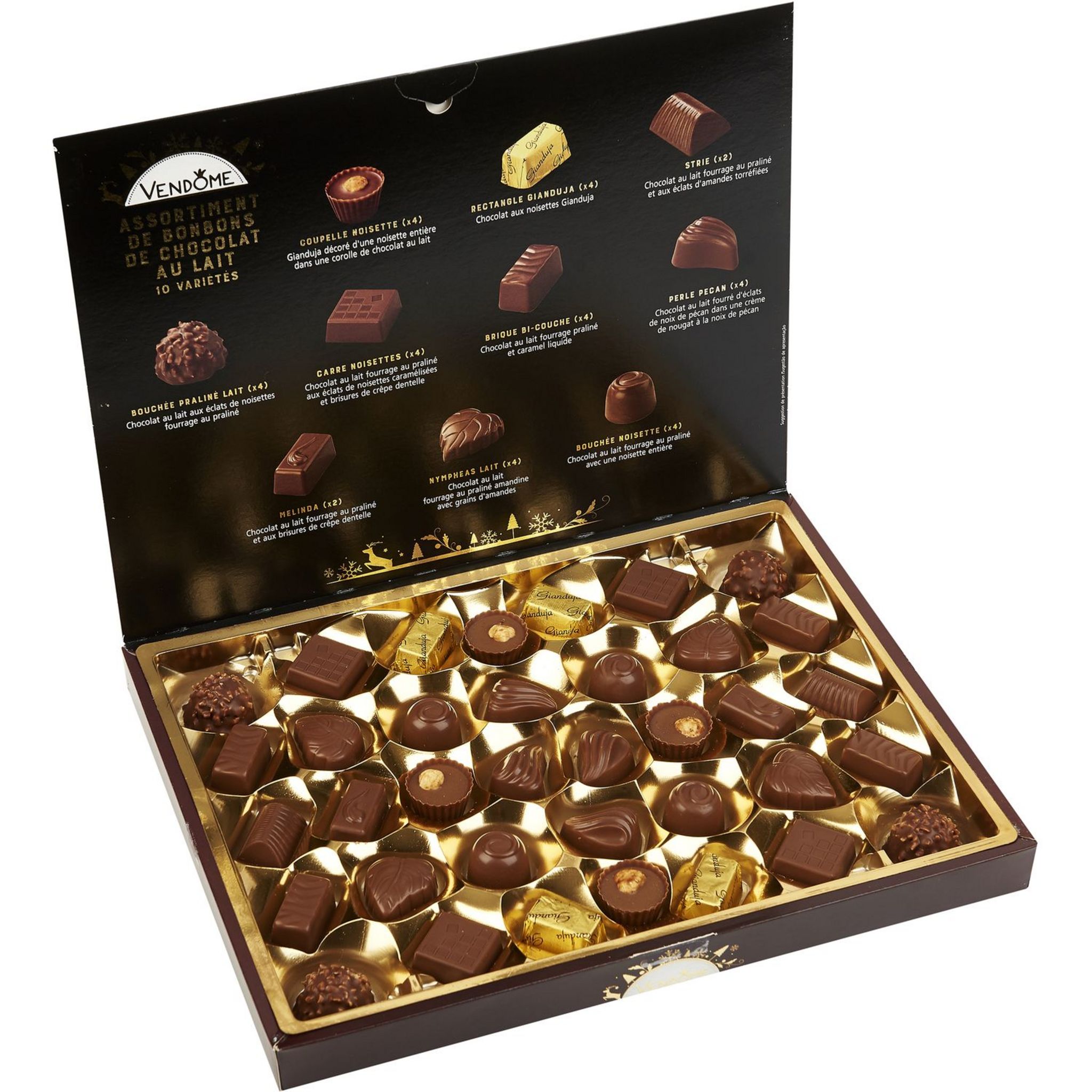 Voir la diapositive 2 : VENDOME Assortiment de chocolats au lait 384g