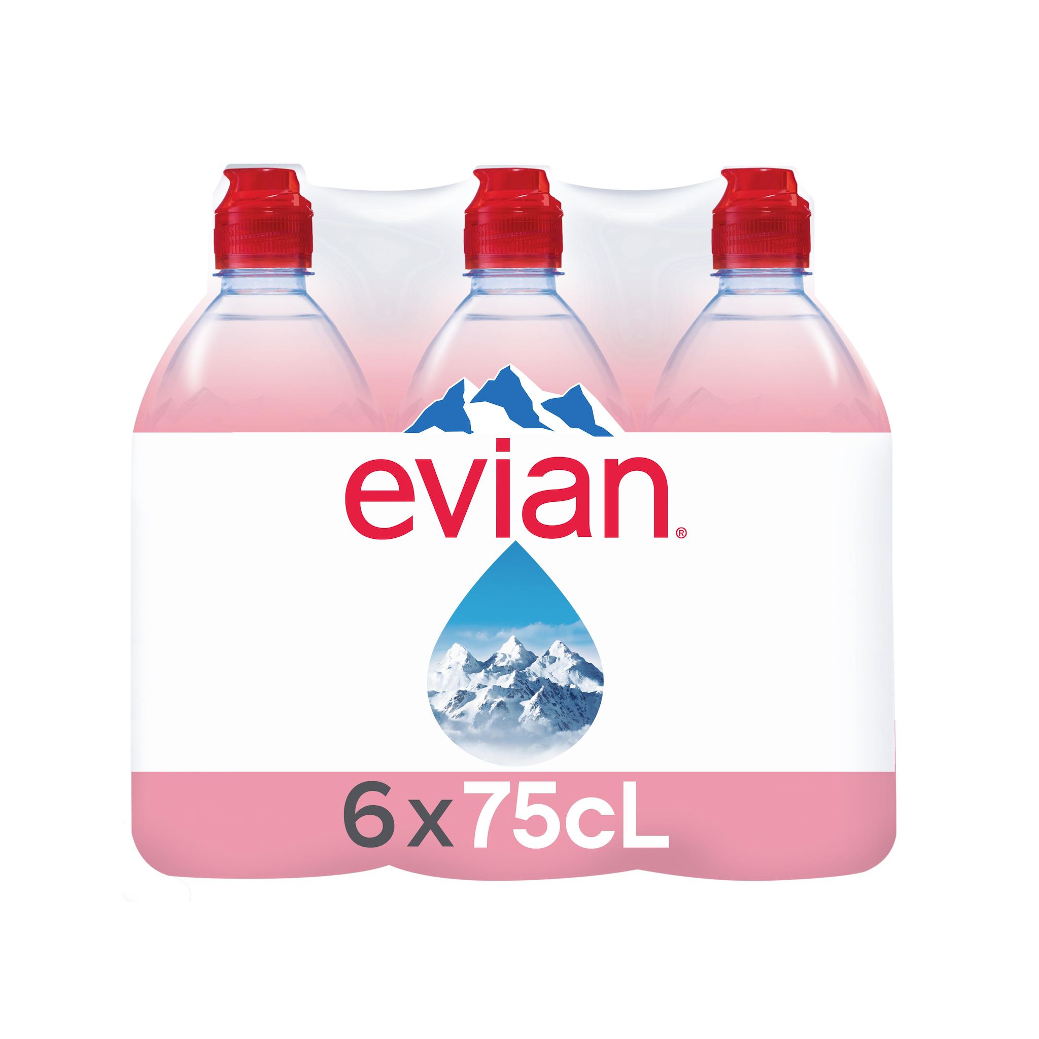 EVIAN Eau minérale naturelle plate bouteille 6x75cl