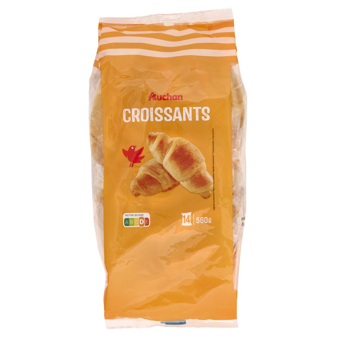 AUCHAN Croissants sachets individuels format familial 14 croissants 560g