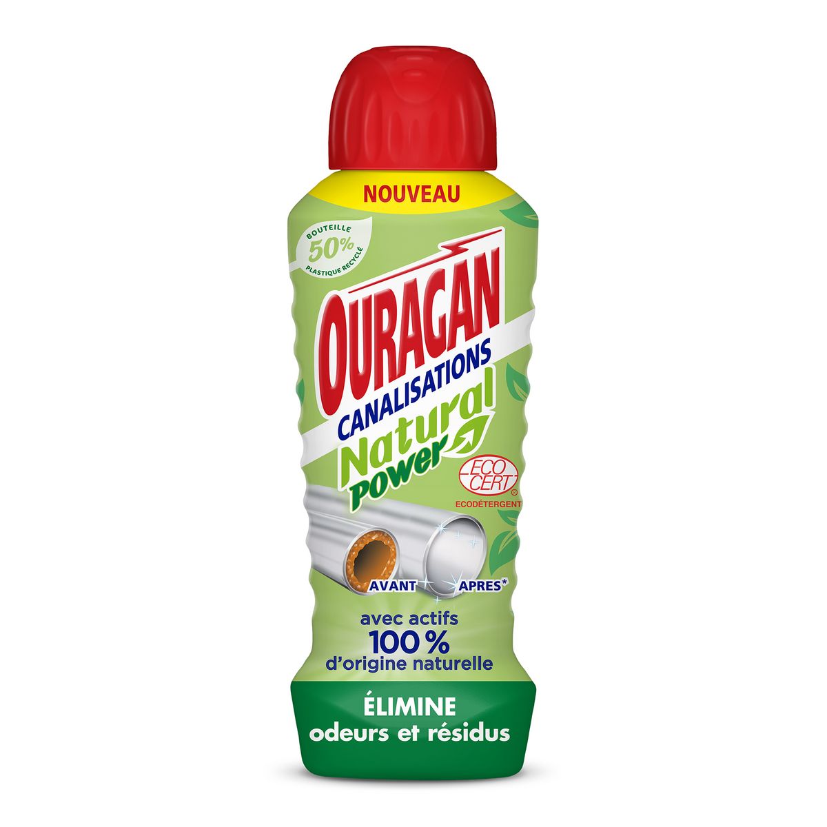 OURAGAN Gel entretien canalisations natural power anti-odeurs 700ml
