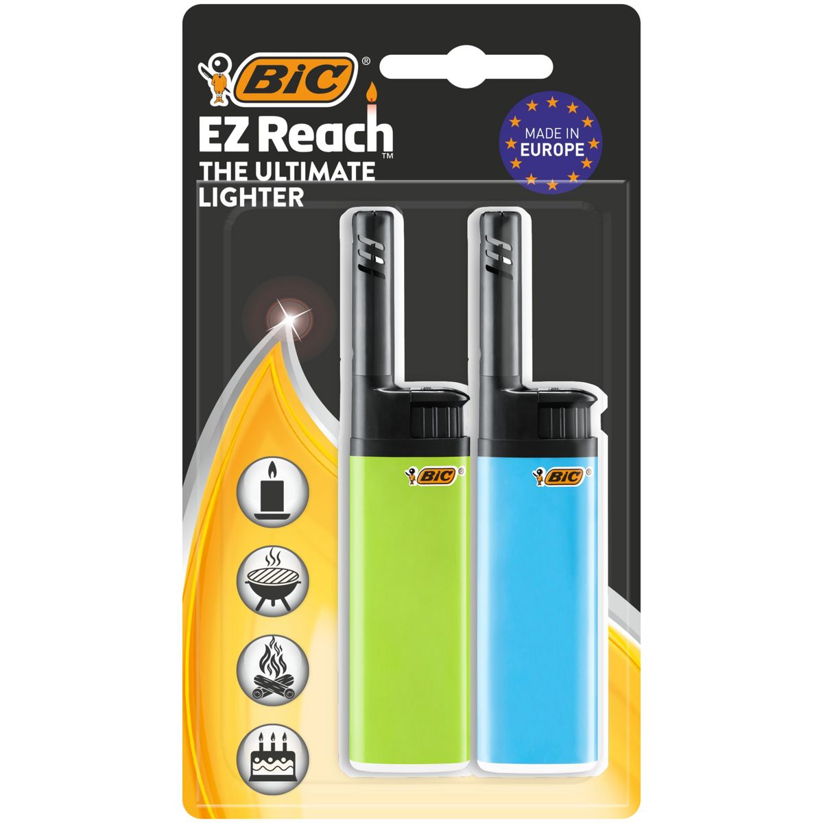 BIC EZ Reach Briquets utilitaires compacts multi-usages 2 briquets