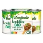 BONDUELLE Lentilles bio cuites dans très peu de jus 2 conserves 2x130g