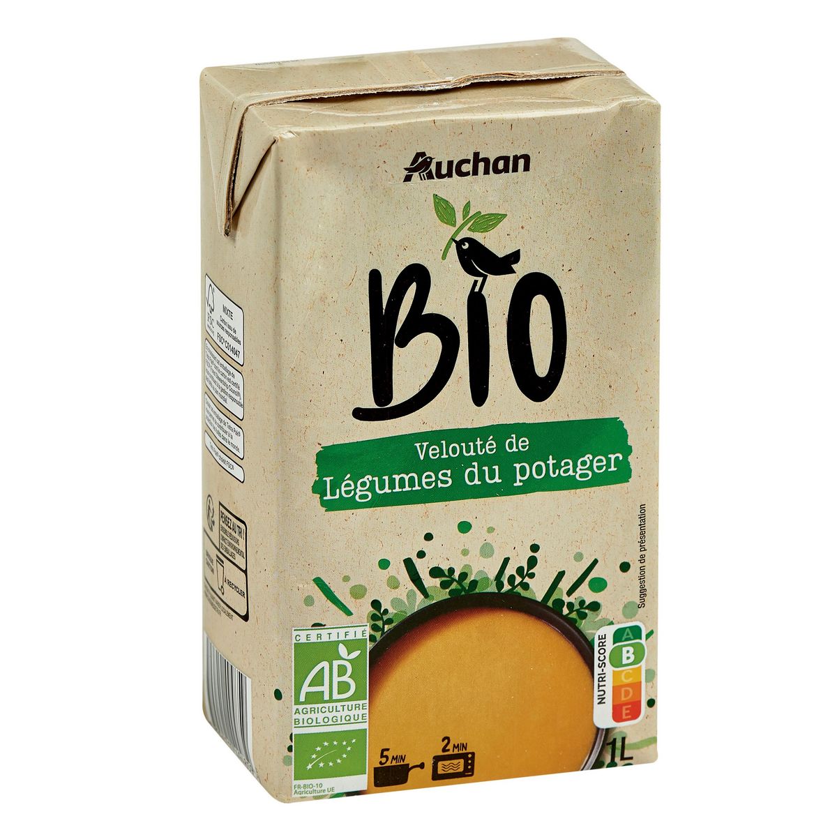 AUCHAN BIO Velouté de légumes du potager 1l