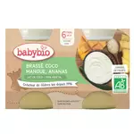 BABYBIO Petit pot brassé coco mangue et ananas bio dès 6 mois 2x130g
