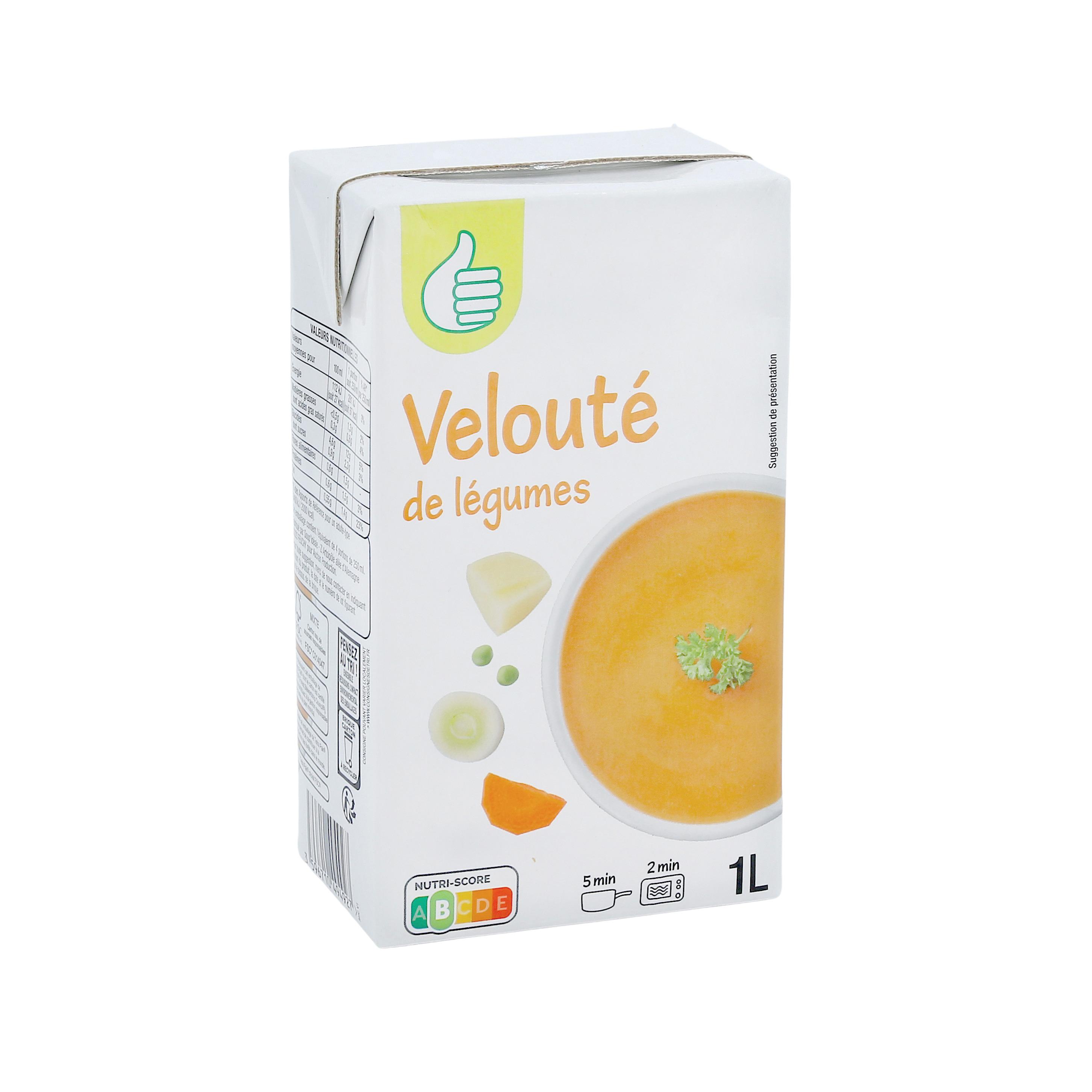 Voir la diapositive 2 : POUCE Velouté de légumes 4 personnes 1l