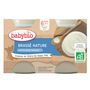 Voir la diapositive 2 : BABYBIO Petit pot brassé nature bio dès 6 mois 2x130g