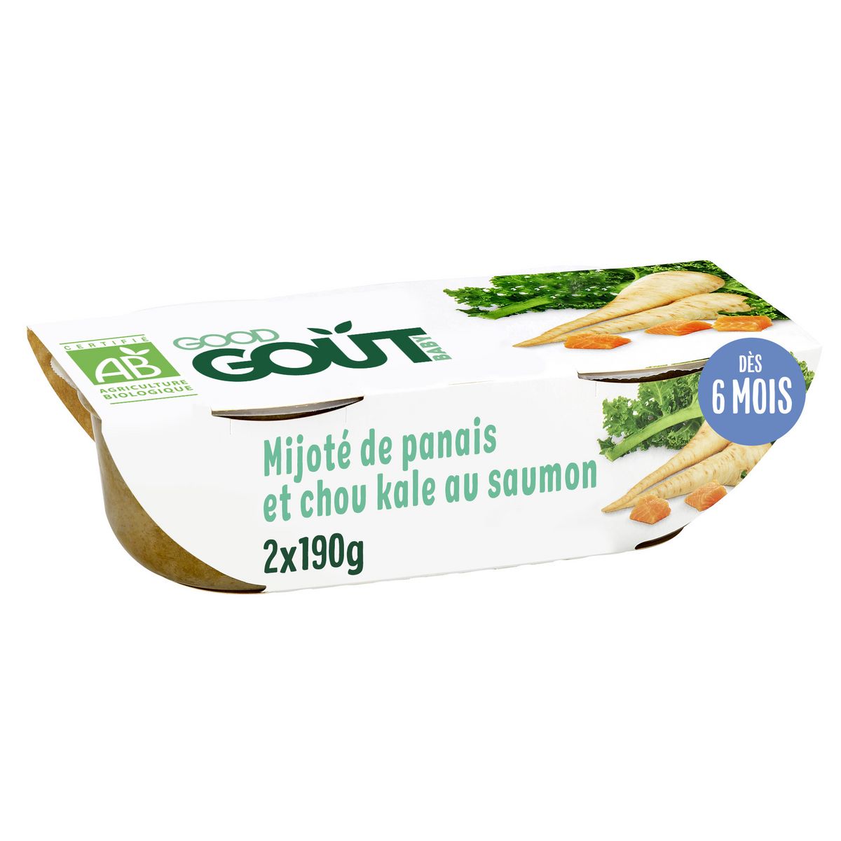 GOOD GOUT Bol mijoté de panais et chou kale bio au saumon dès 6 mois 2x190g