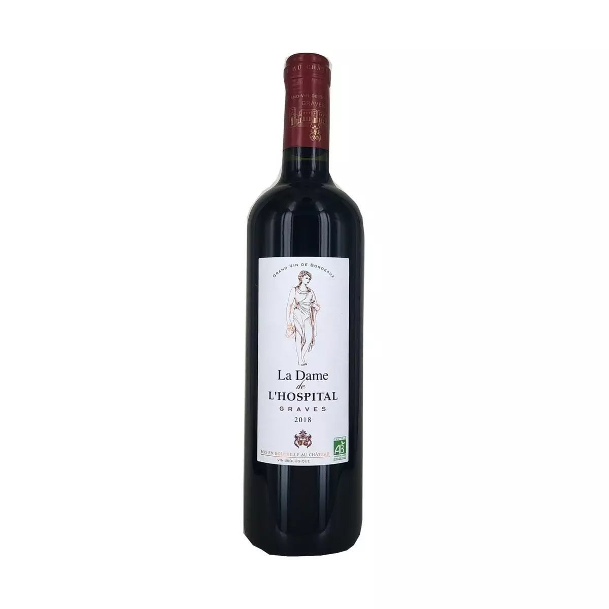 Vin rouge AOP Graves bio La Dame De L'Hôpital 2019 75cl