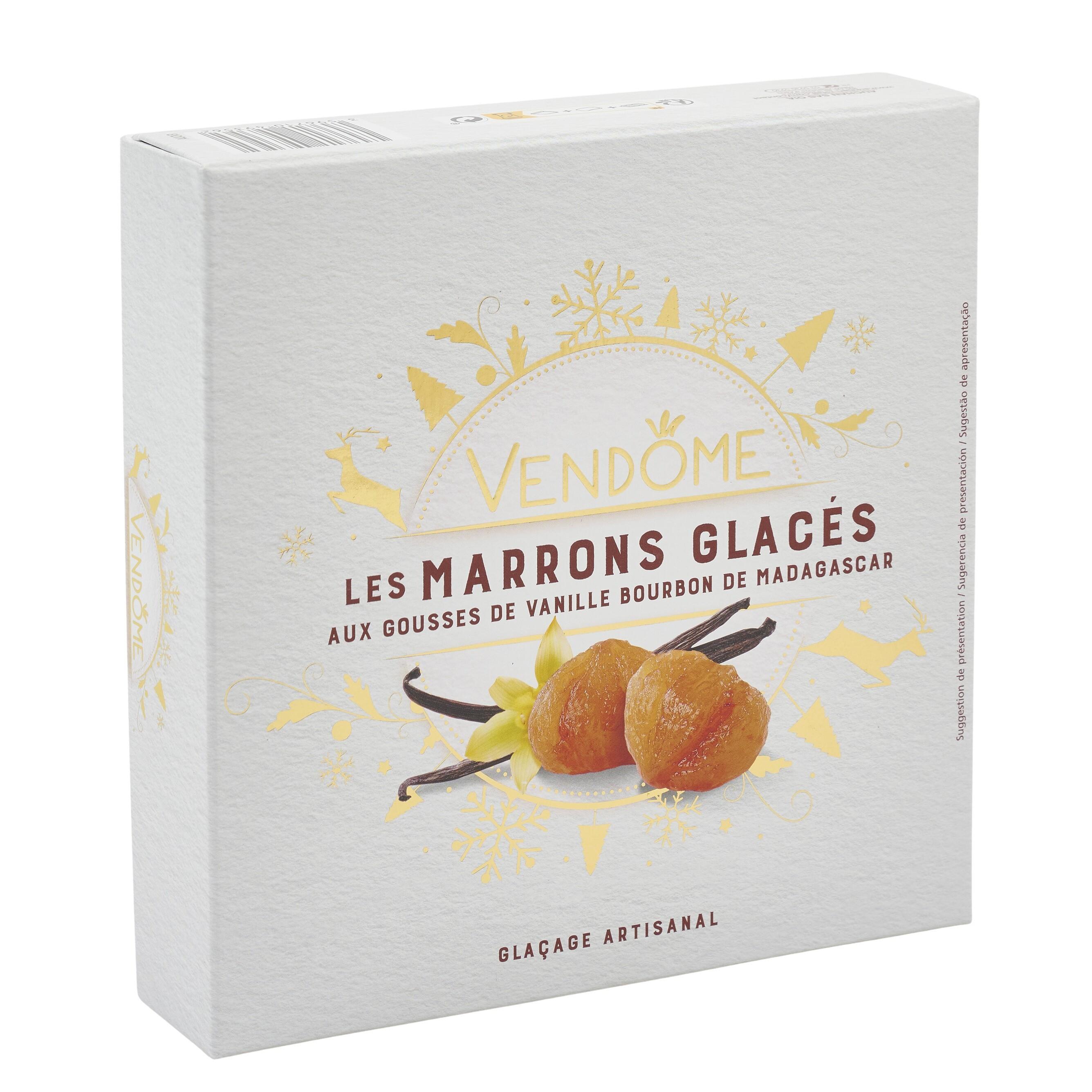Voir la diapositive 2 : VENDOME Marrons entiers glacés à la vanille de Madagascar 9 pièces 160g