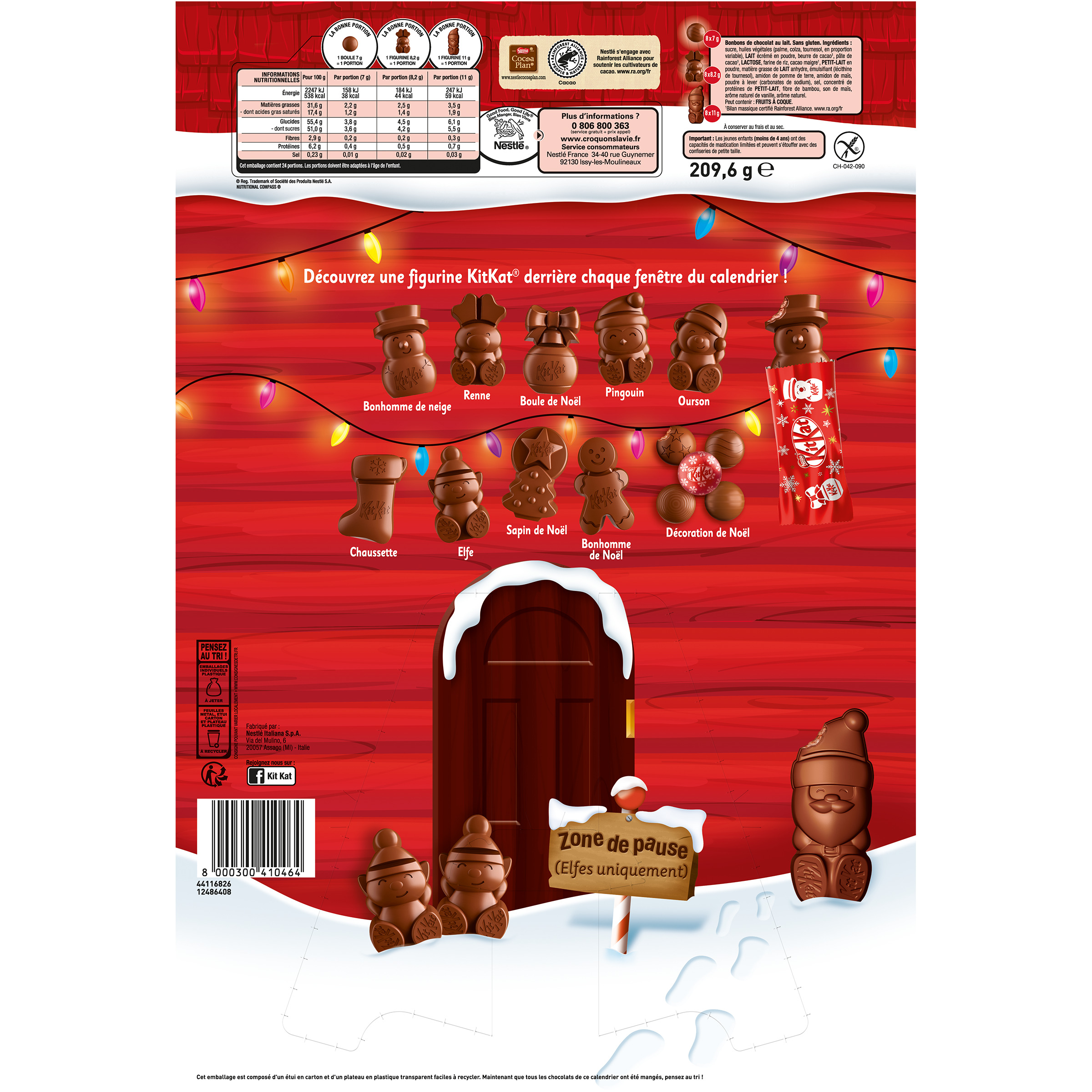 Voir la diapositive 3 : NESTLE KitKat calendrier de l'Avent l'atelier du Père Noël 209,6g