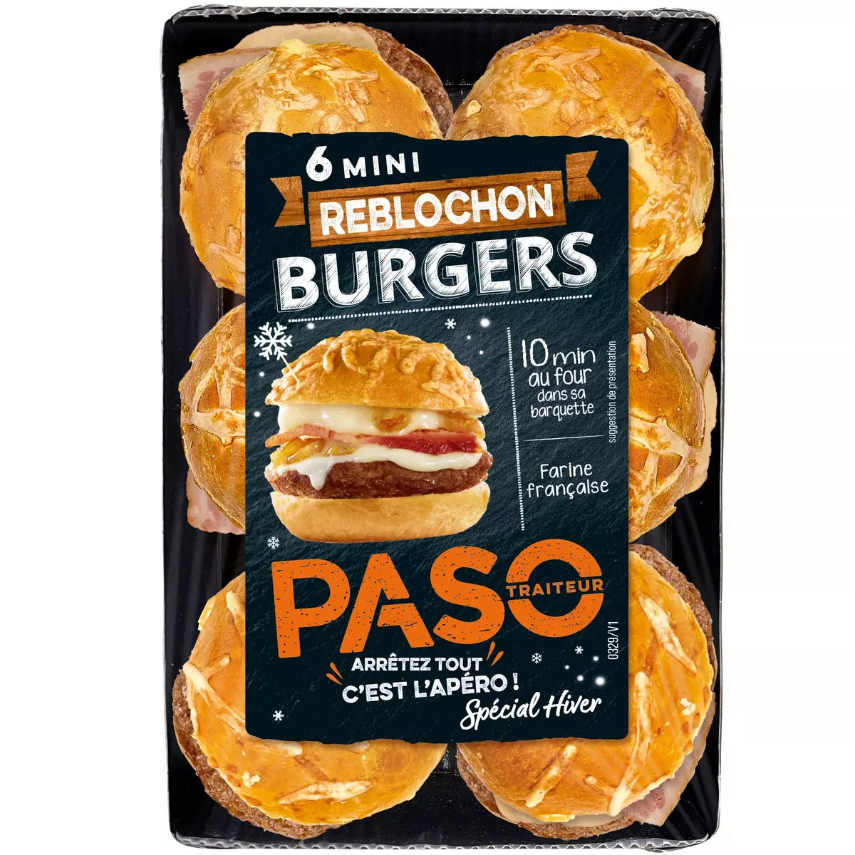 PASO Mini burgers reblochon 6 pièces 240g