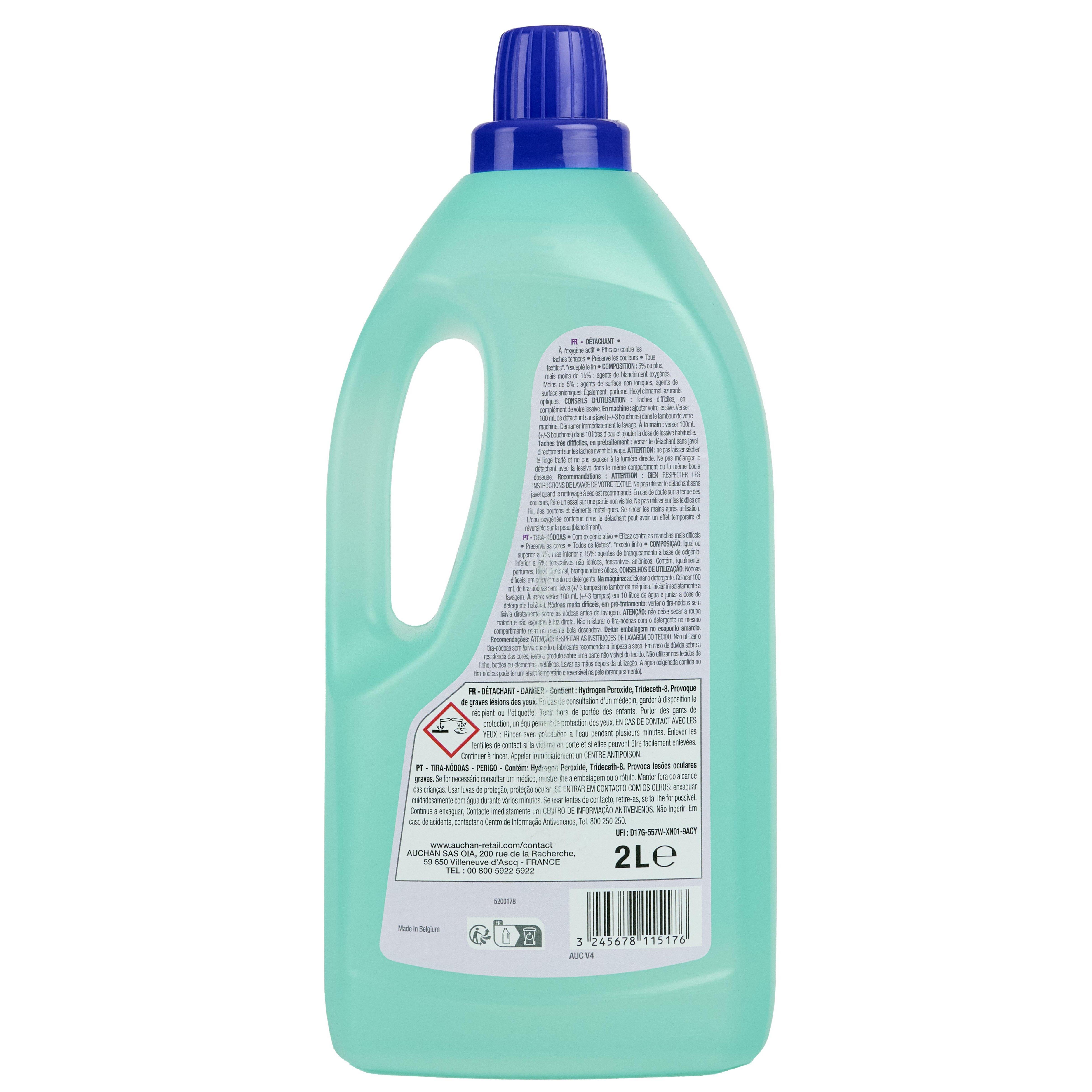 Voir la diapositive 3 : AUCHAN Détachant liquide activ'clean à l'oxygène actif 2l