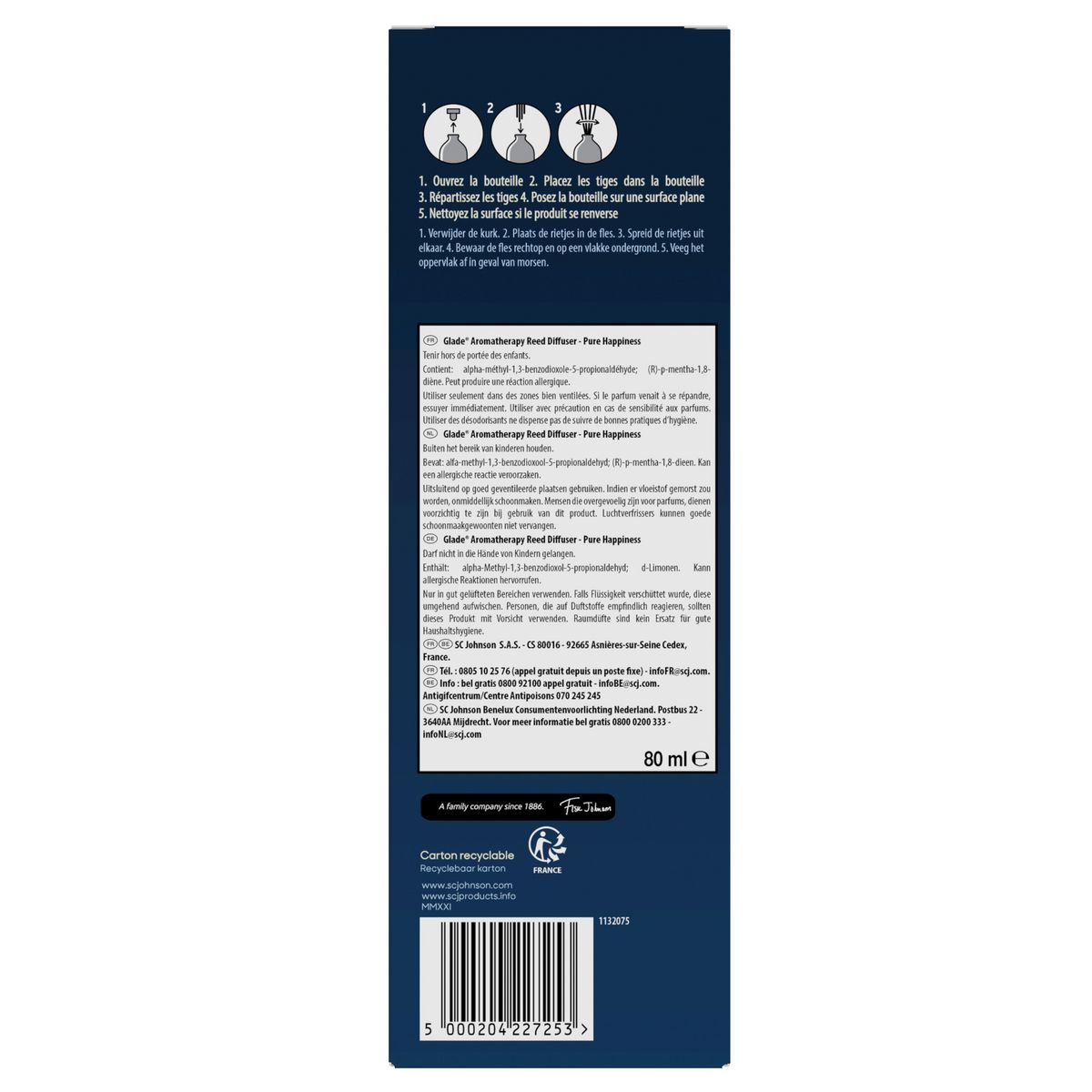 GLADE Diffuseur stick Aromatherapy orange et néroli 8 bâtonnets