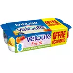 DANONE Velouté Yaourt aux fruits mixés citron myrtille abricot fraise 8x125g