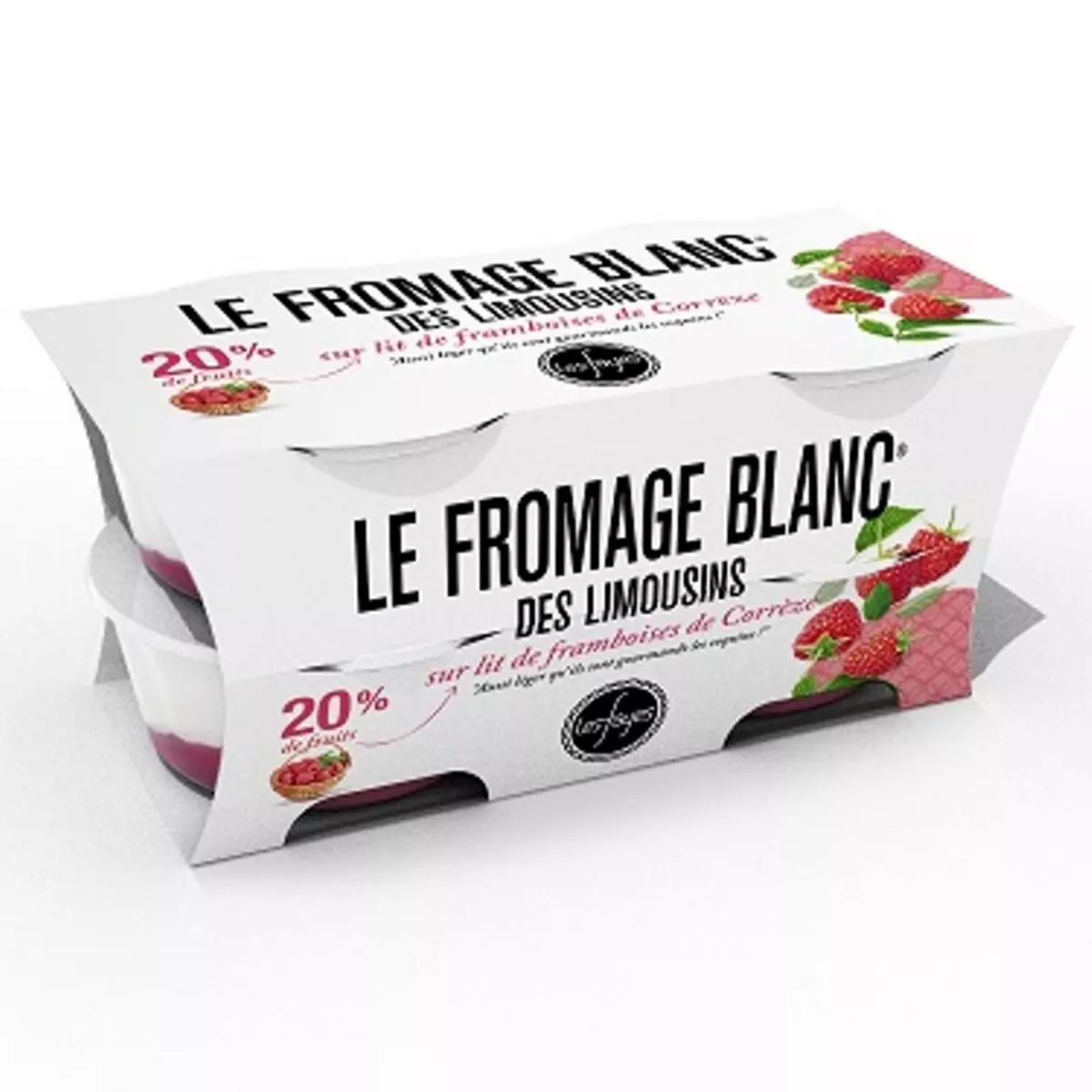 LES FAYES Fromage blanc des Limousins sur lit de framboises de Corrèze 40%MG 4x125g