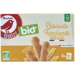 AUCHAN BABY BIO Biscuits fondants dès 10 mois 6x4 biscuits 120g