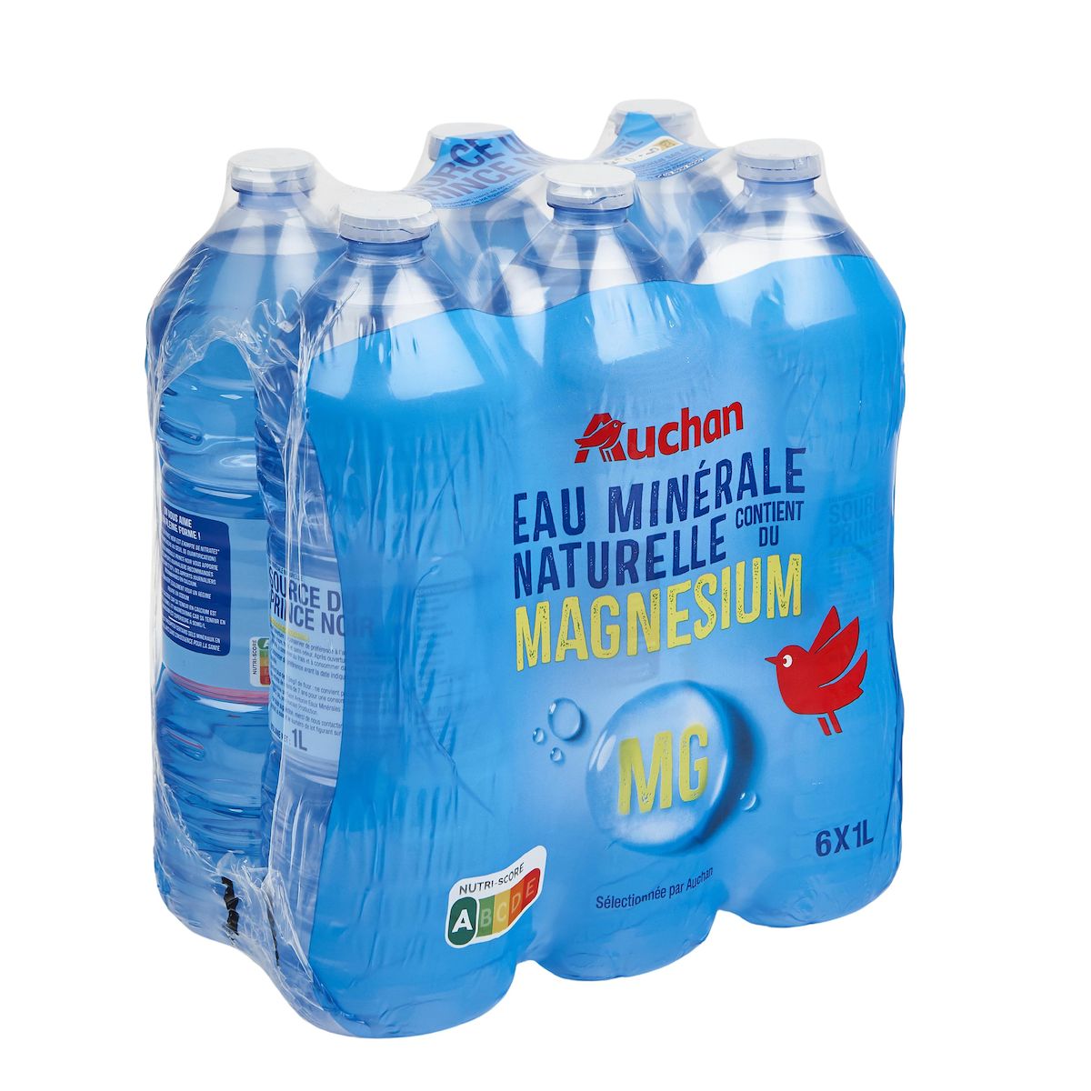 AUCHAN Eau minérale naturelle contenant du magnésium 6x1l