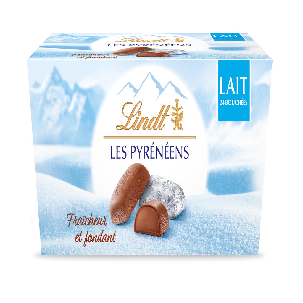 LINDT Les Pyrénéens ballotin de bouchées au chocolat au lait 24 bouchées 175g