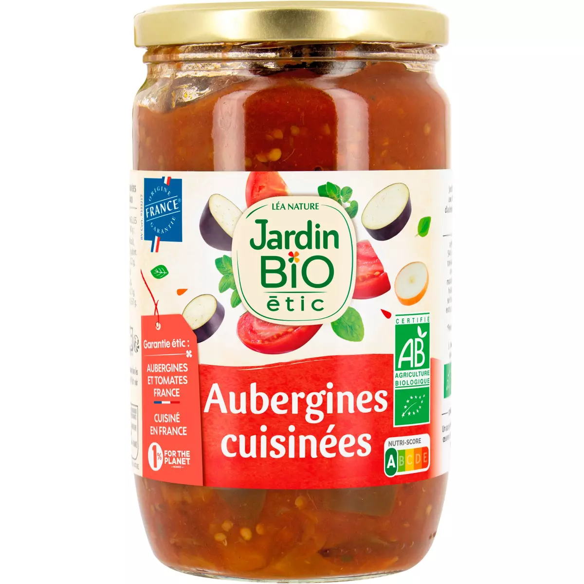 JARDIN BIO ETIC Aubergines cuisinées 650g