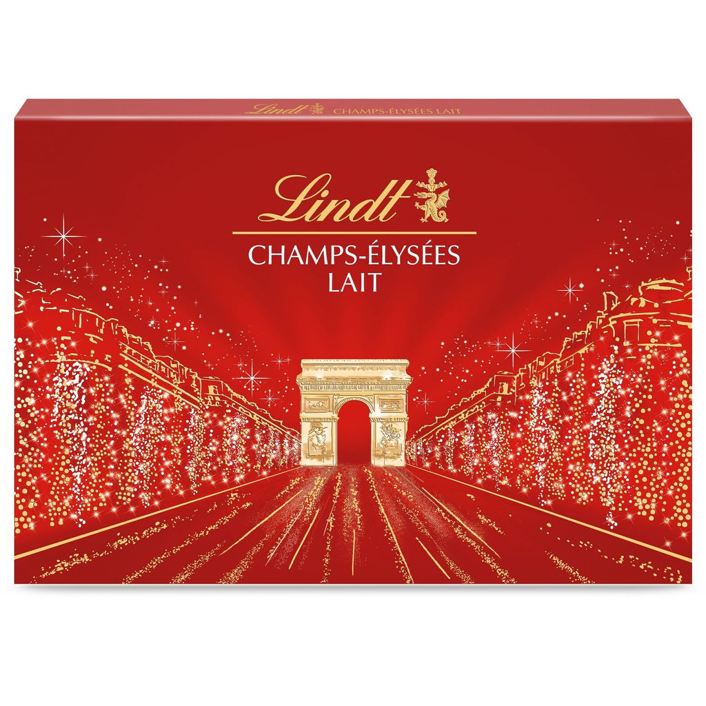 LINDT Champs-Elysées boîte assortiment de bouchées au chocolat au lait 44 pièces 482g