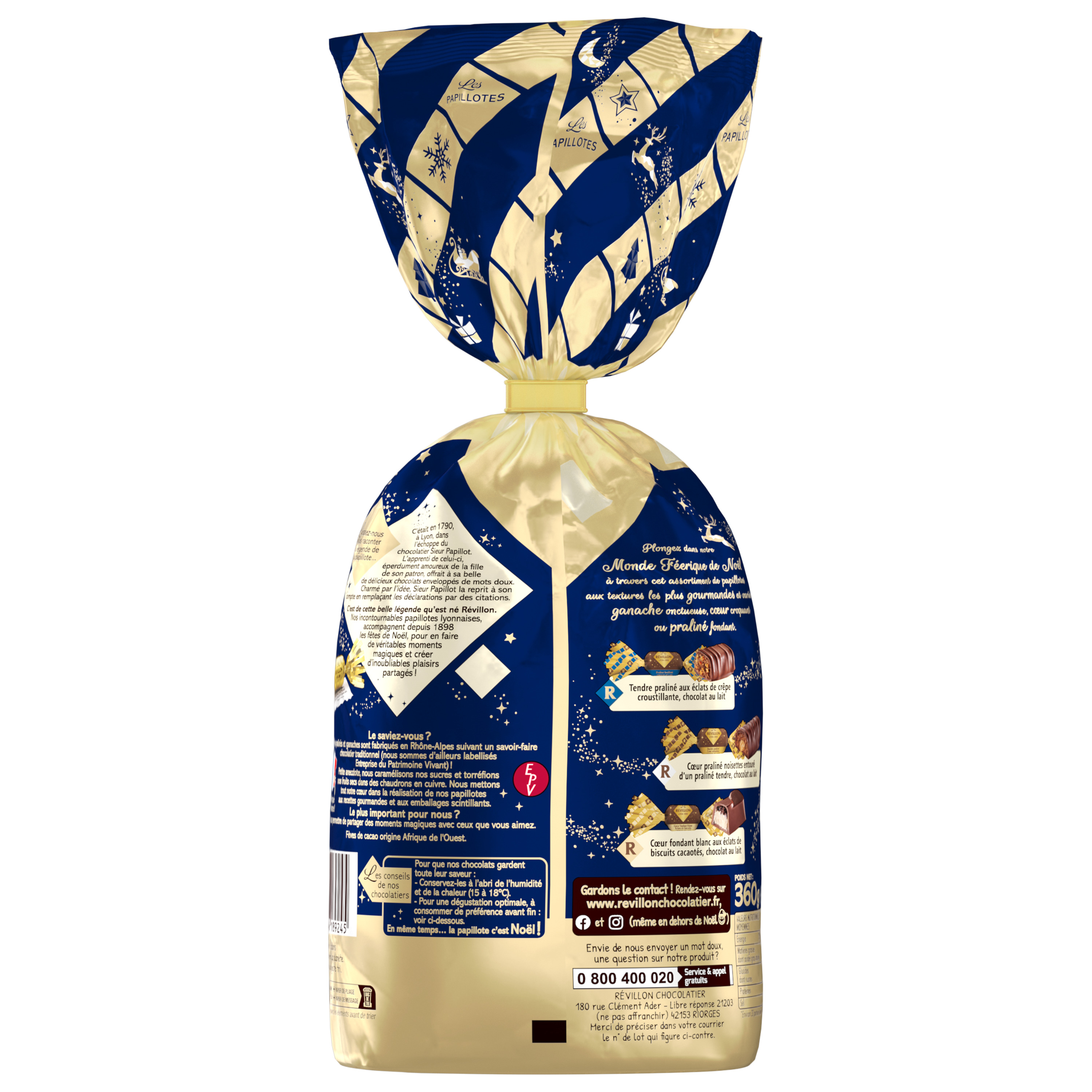 Voir la diapositive 2 : REVILLON CHOCOLATIER Les Papillotes Féériques au chocolat au lait 360g