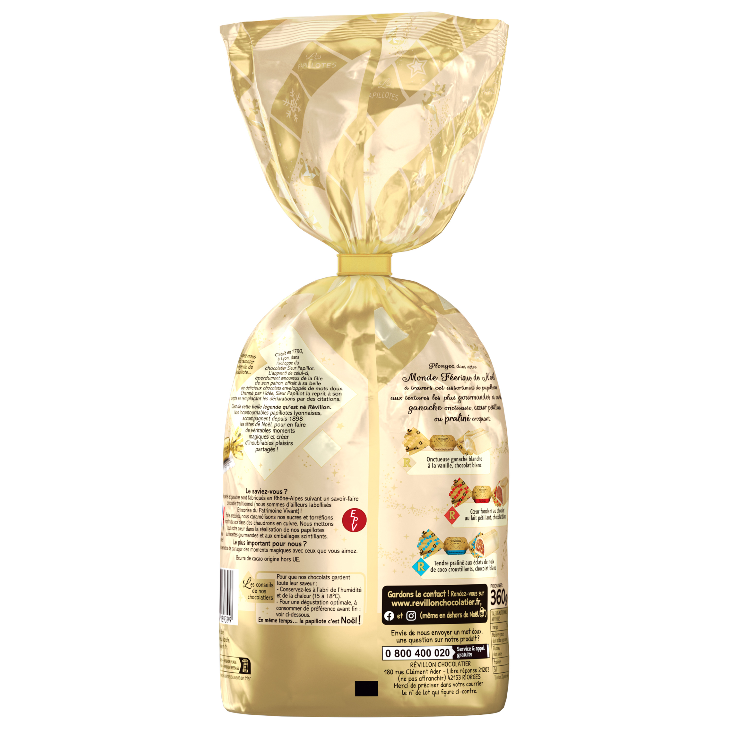 Voir la diapositive 2 : REVILLON CHOCOLATIER Les Papillotes Féeriques au chocolat blanc 360g