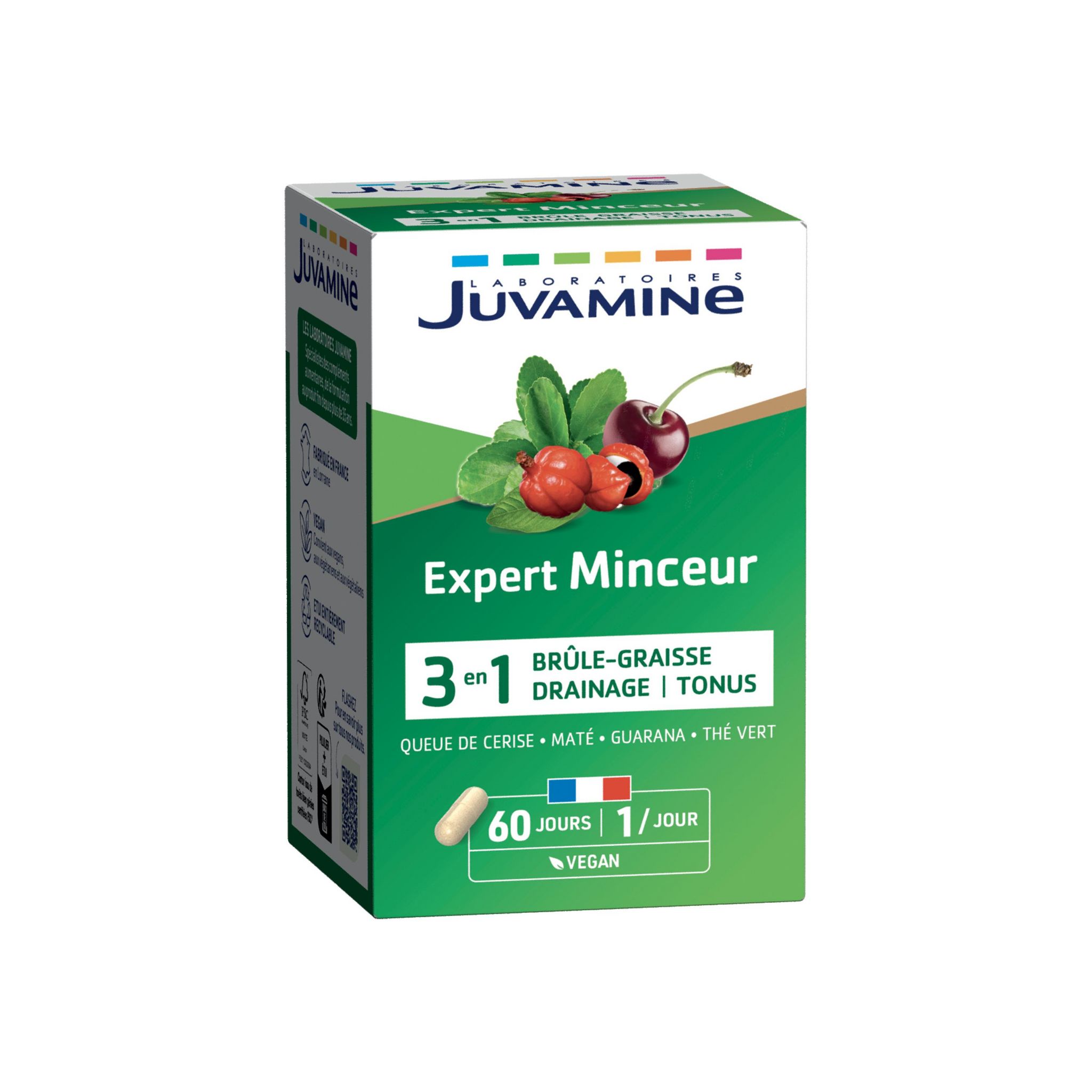 JUVAMINE Expert' Nature minceur queue de cerise maté guarana et thé vert en gélule 60 gélules 21g