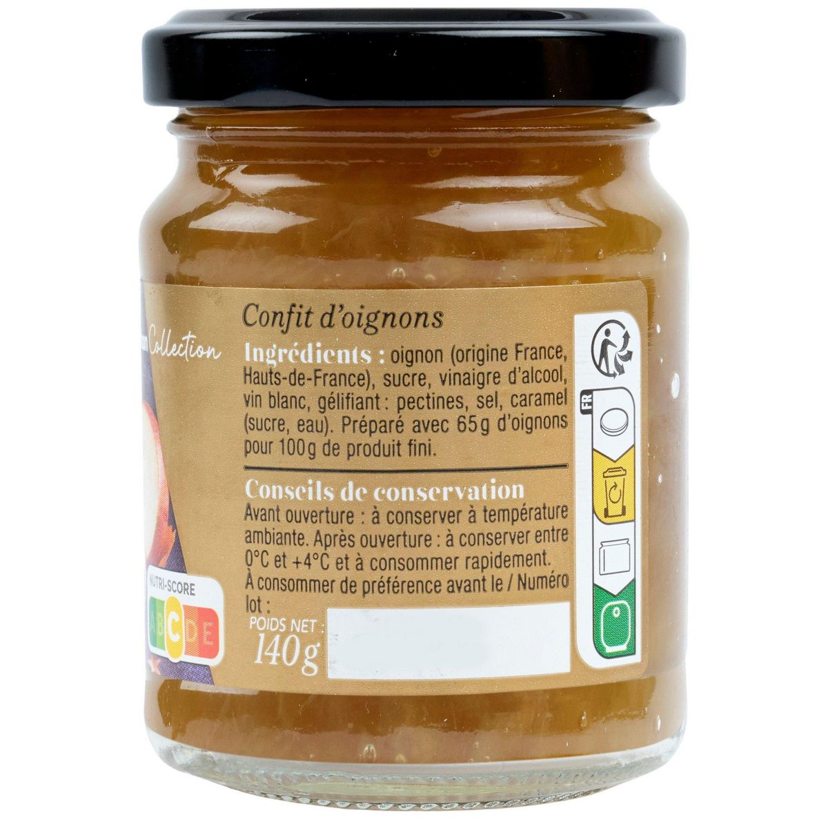 AUCHAN COLLECTION Confit d'oignons des Hauts-de-France 140g