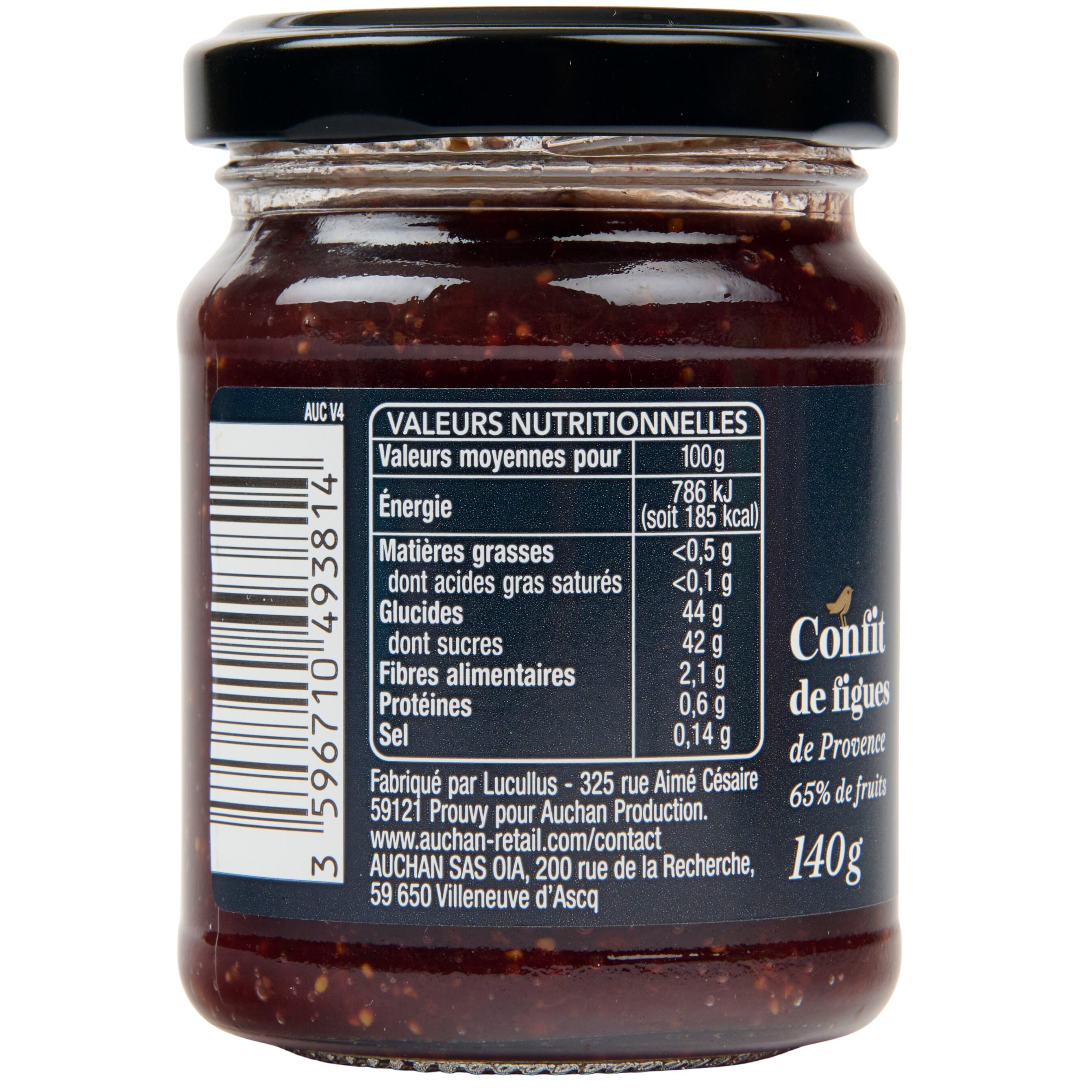 Voir la diapositive 2 : AUCHAN COLLECTION Confit de figues de Provence 140g