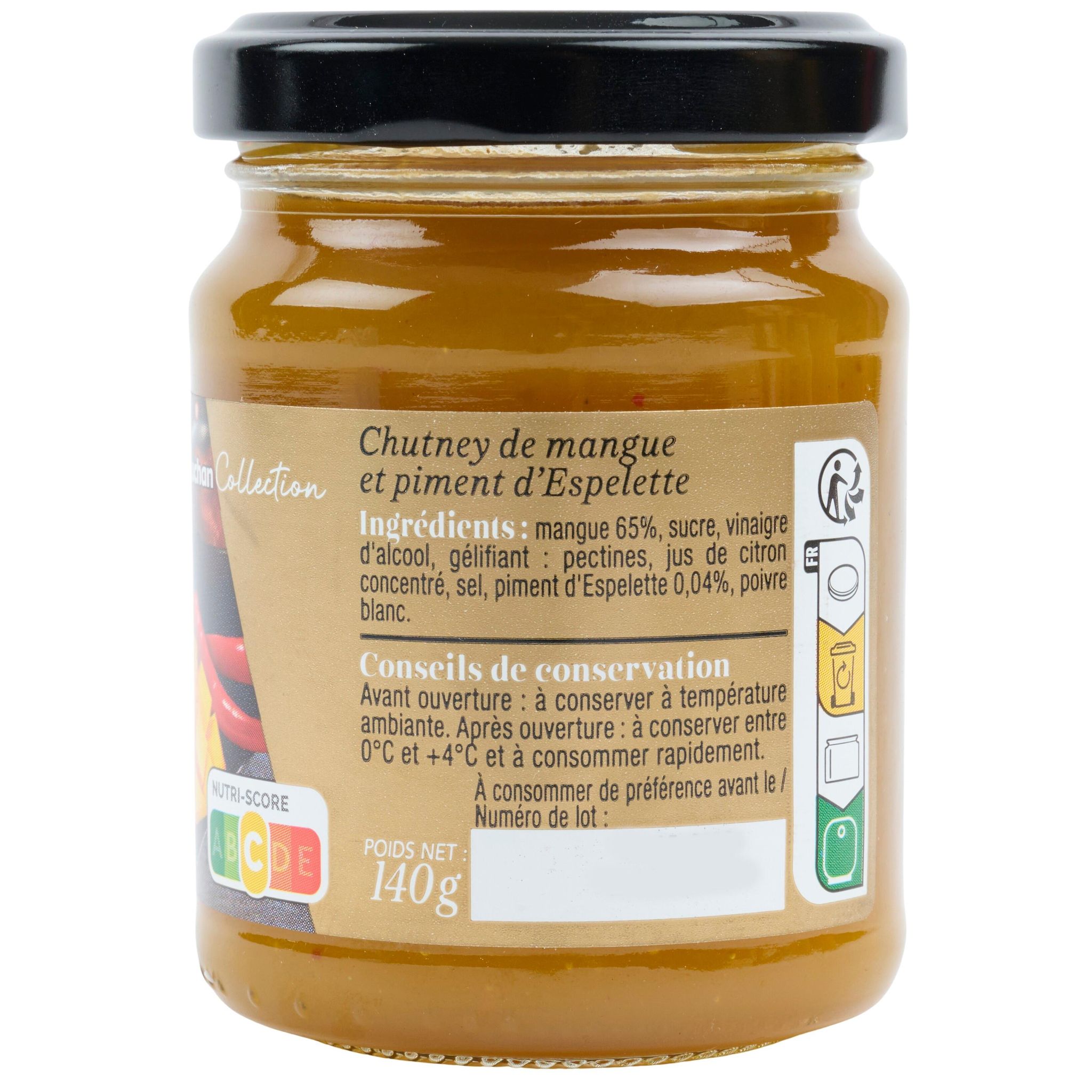 Voir la diapositive 3 : AUCHAN GOURMET Confit de mangues au piment d'Espelette 140g