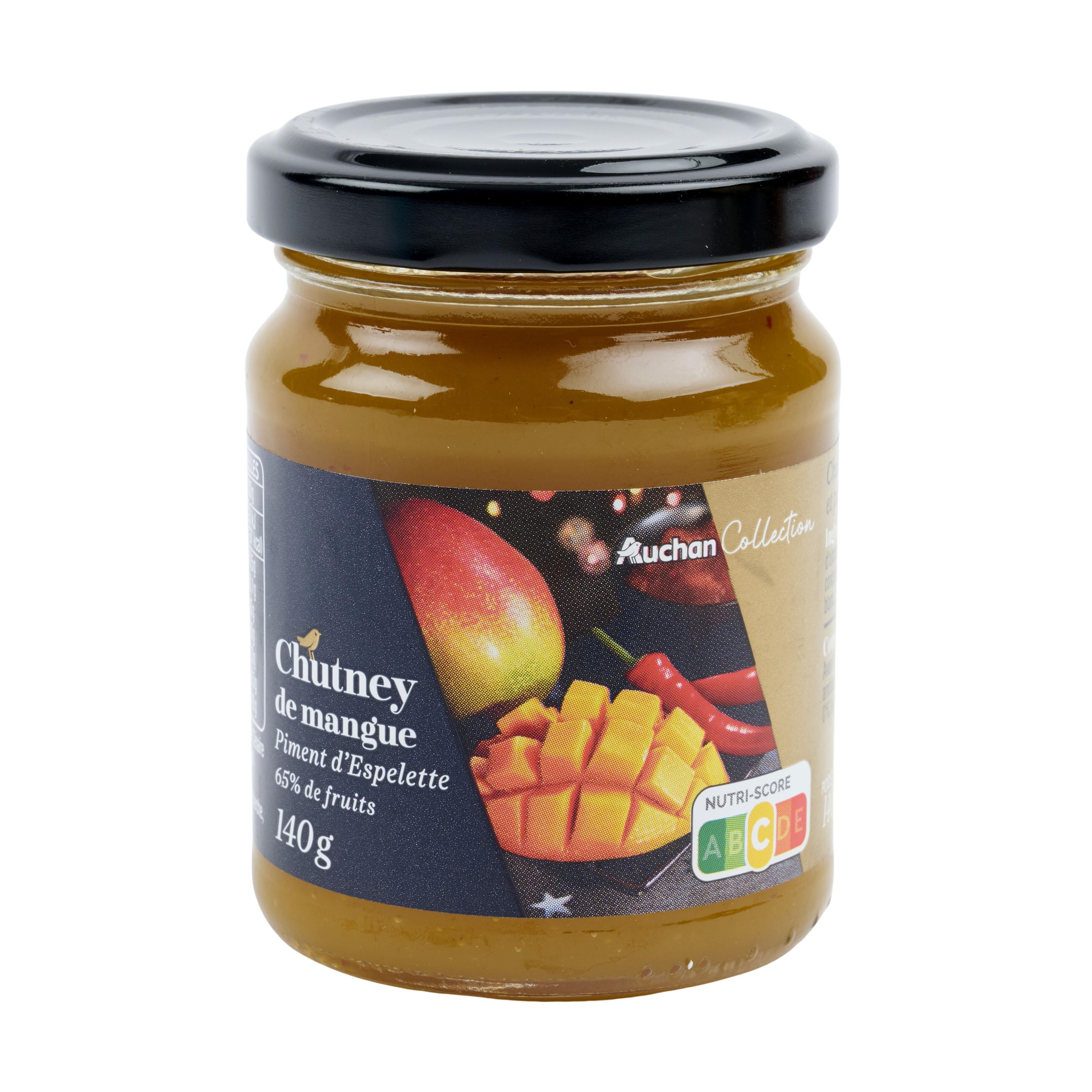Voir la diapositive 4 : AUCHAN GOURMET Confit de mangues au piment d'Espelette 140g