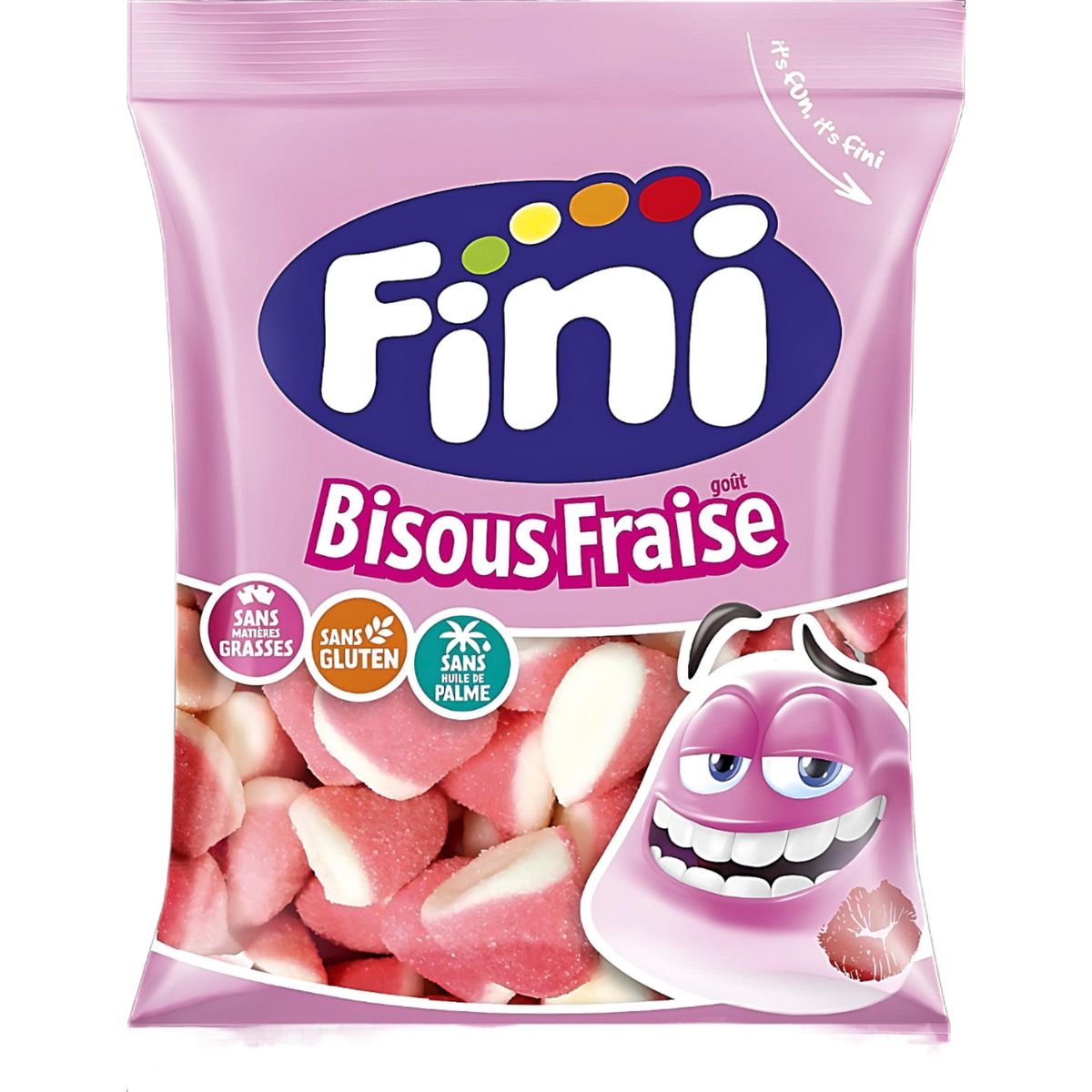 FINI Bonbons gélifiés bisous fraise 90g