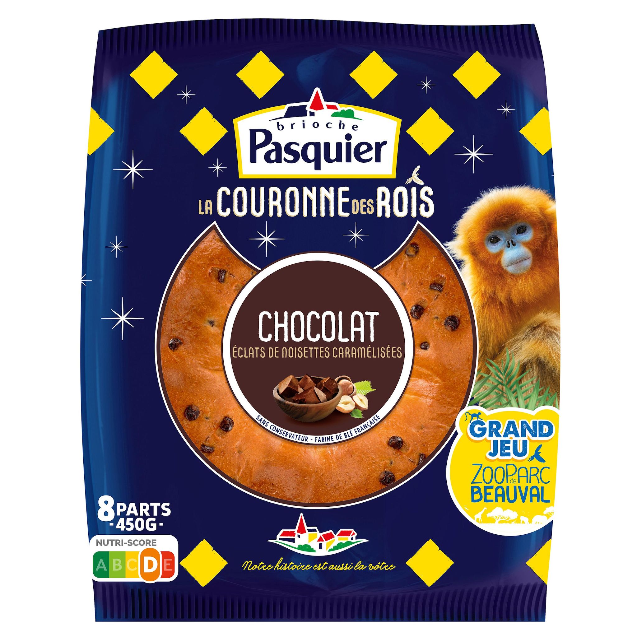 PASQUIER La Couronne des Rois tentation chocolat aux éclats de noisettes caramélisées 450g