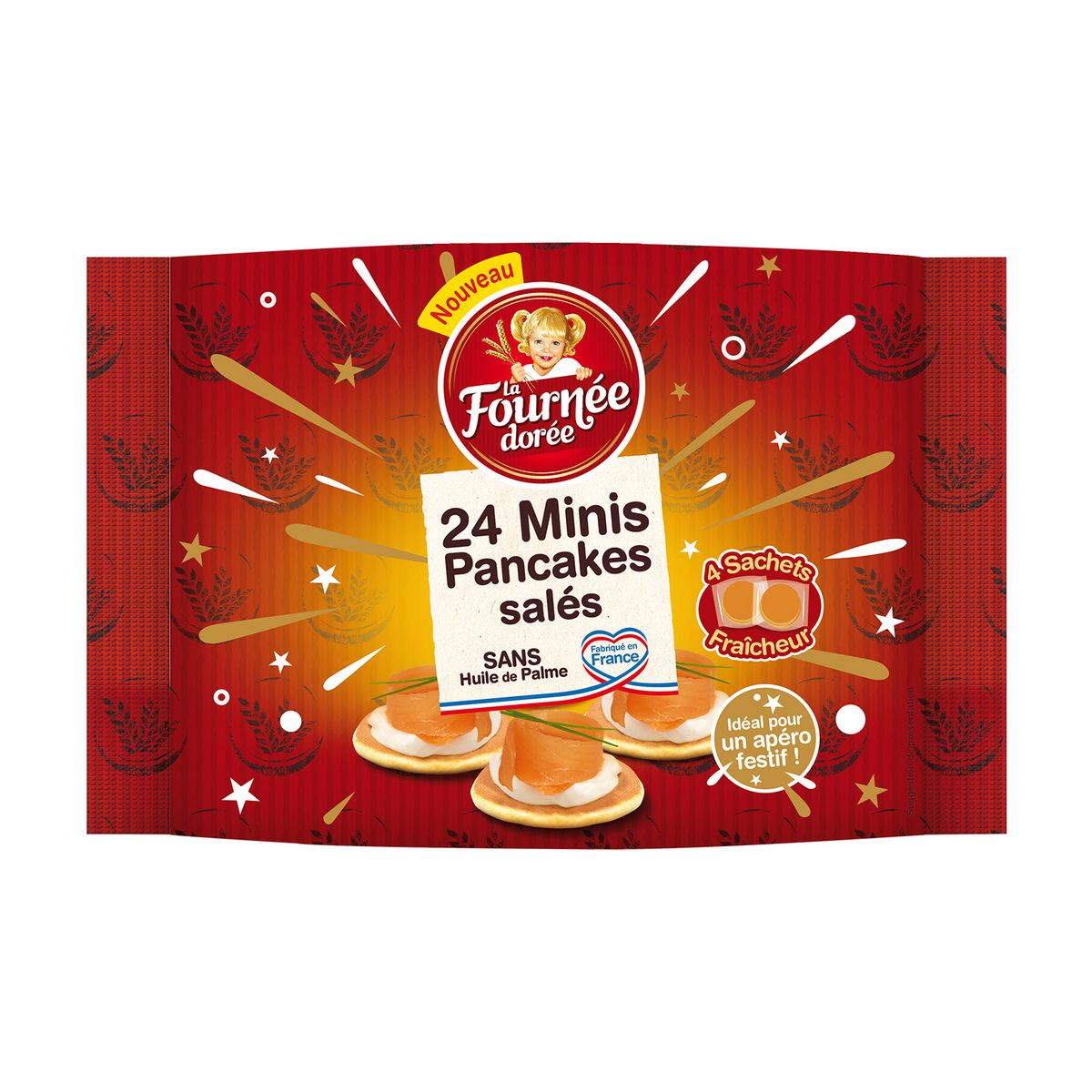 LA FOURNEE DOREE Minis pancakes salés 24 pièces 360g