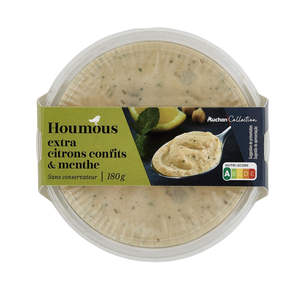AUCHAN COLLECTION Houmous citrons confit et menthe 180g