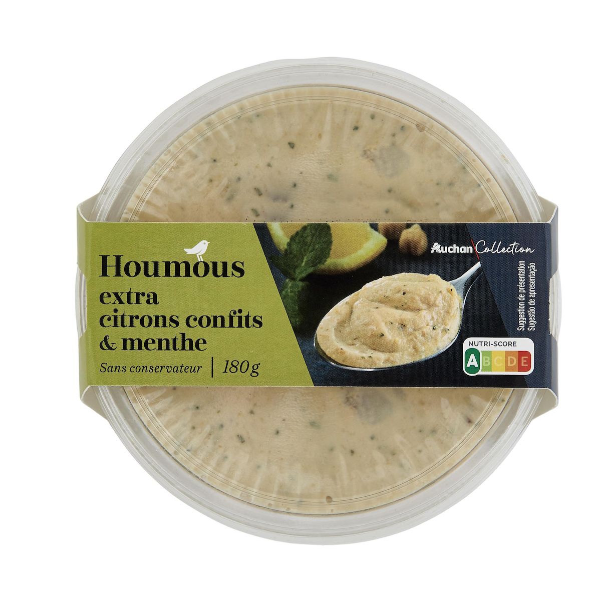 AUCHAN COLLECTION Houmous citrons confit et menthe 180g