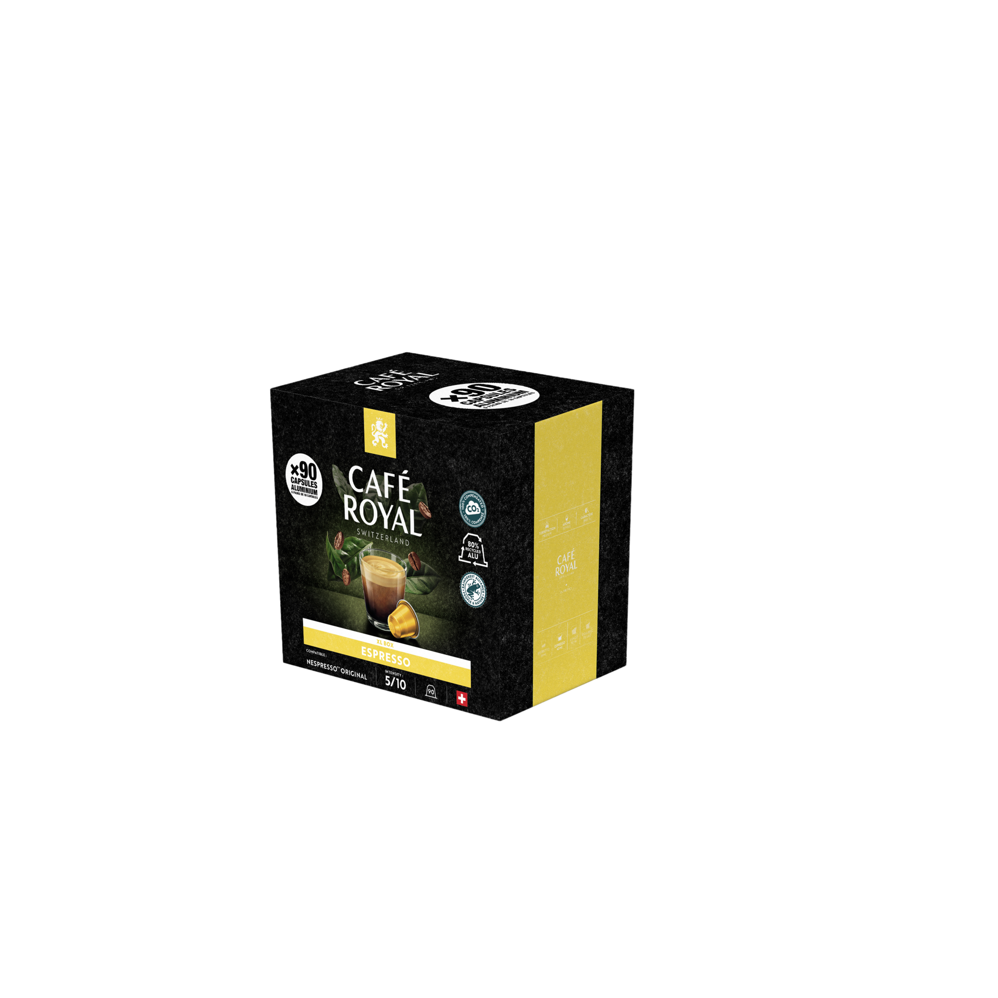 CAFE ROYAL Capsules de café espresso compatibles Nespresso 90 capsules 465g
