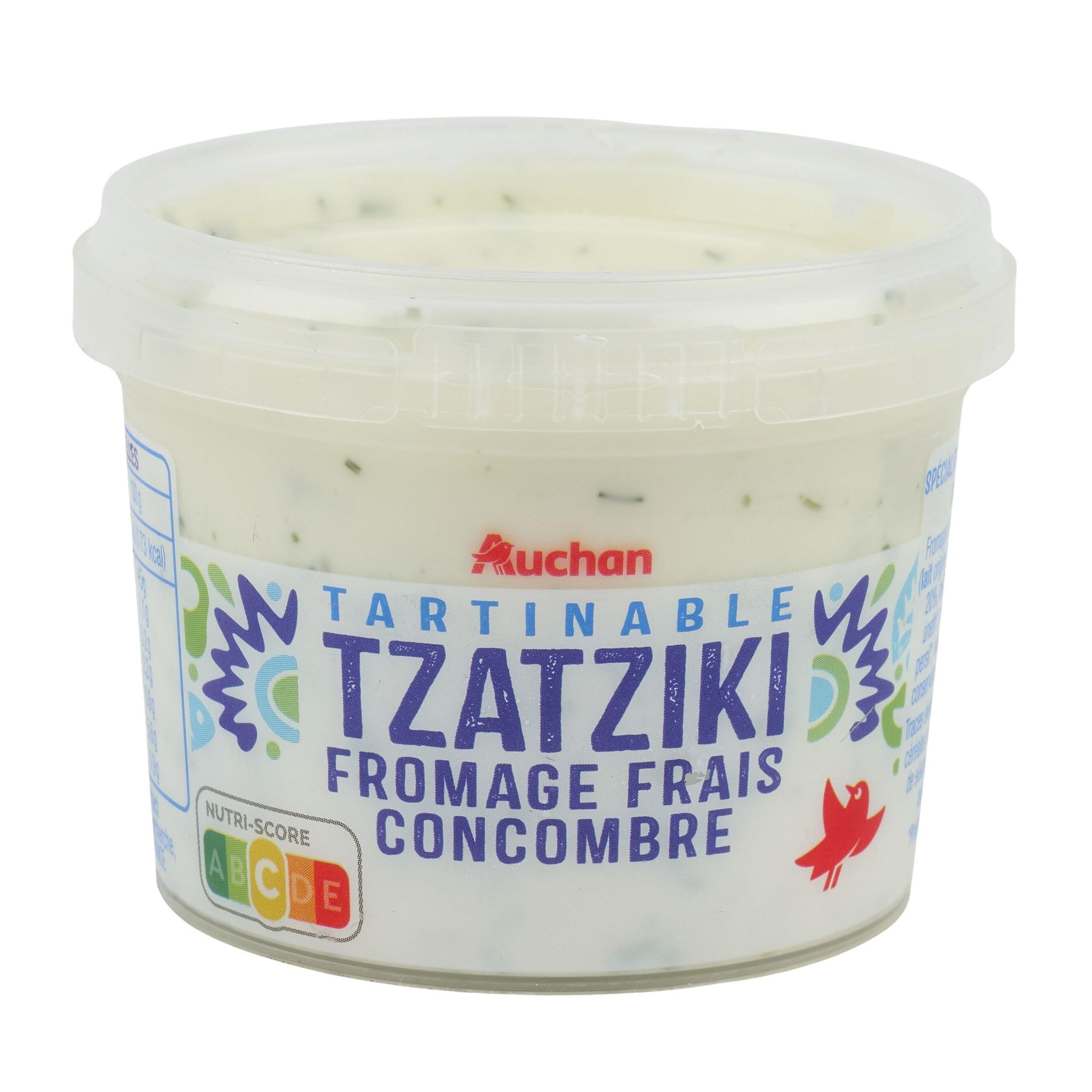 Voir la diapositive 3 : AUCHAN Tartinable tzatziki fromage frais et concombre 100g