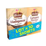 VAHINE Lot sucre vanillé de Madagascar et levure chimique 5+5 sachets 92.5g
