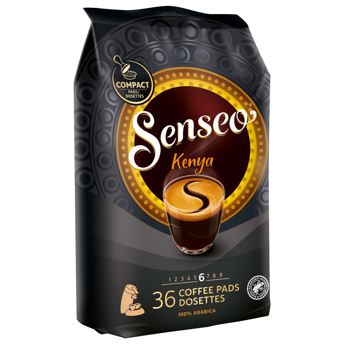 SENSEO Dosettes de café Kenya intensité 6 36 dosettes 250g