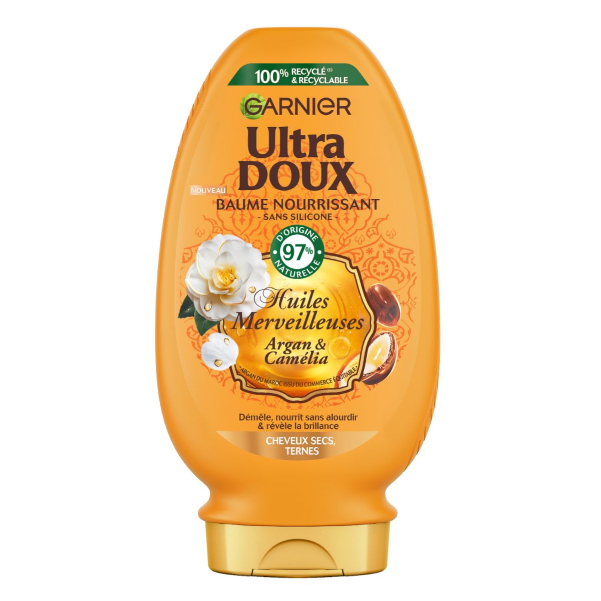 GARNIER ULTRA DOUX Baume nourrissant à l'huile argan et camélia pour cheveux secs et ternes 200ml