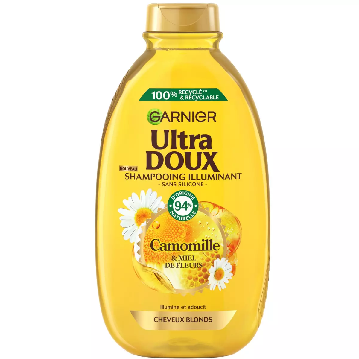 GARNIER ULTRA DOUX Shampoing illuminant camomille et miel de fleurs cheveux blonds 400ml