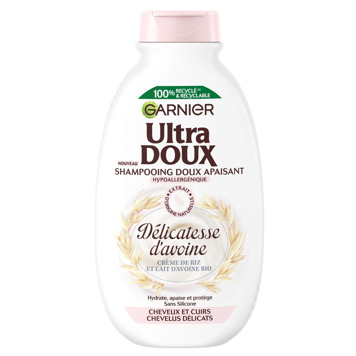 ULTRA DOUX Shampoing doux apaisant crème de riz & lait d'avoine cheveux délicats 250ml