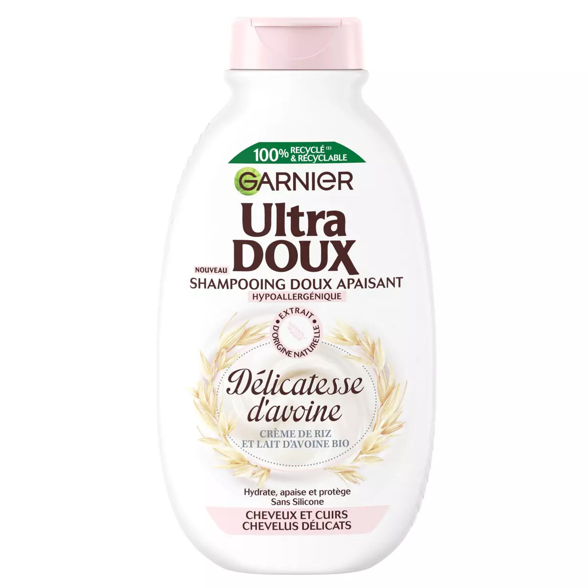 ULTRA DOUX Shampoing doux apaisant crème de riz & lait d'avoine cheveux délicats 250ml